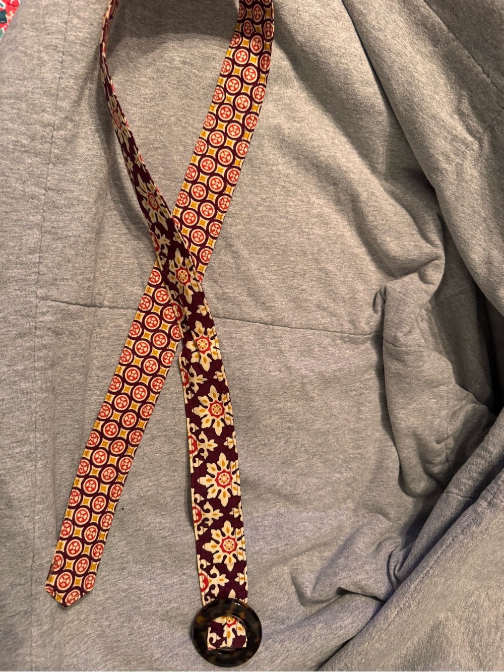 Vera Bradley Belt with Tortoiseshell Buckle - Burgundy Medallion
